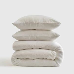 Quince European Linen White Duvet Cover & Shams! King/ Cal King! (137)